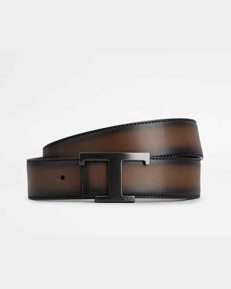 TOD'S Wendbarer Gürtel T Timeless aus Leder, SCHWARZ,BRAUN, 115 - Belts Schwarz