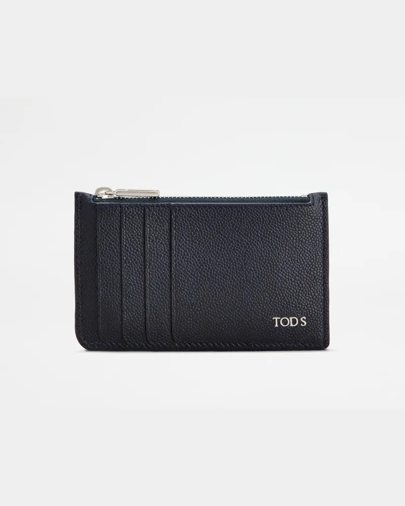TOD'S Kartenetui mit Reißverschluss aus Leder, BLAU,  - Wallets Blau