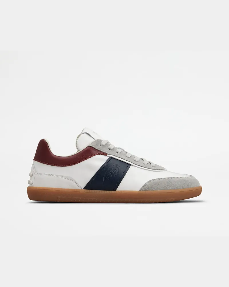 TOD'S Sneakers aus Veloursleder, BORDEAUX,BLAU,WEISS Shoes Bordeaux