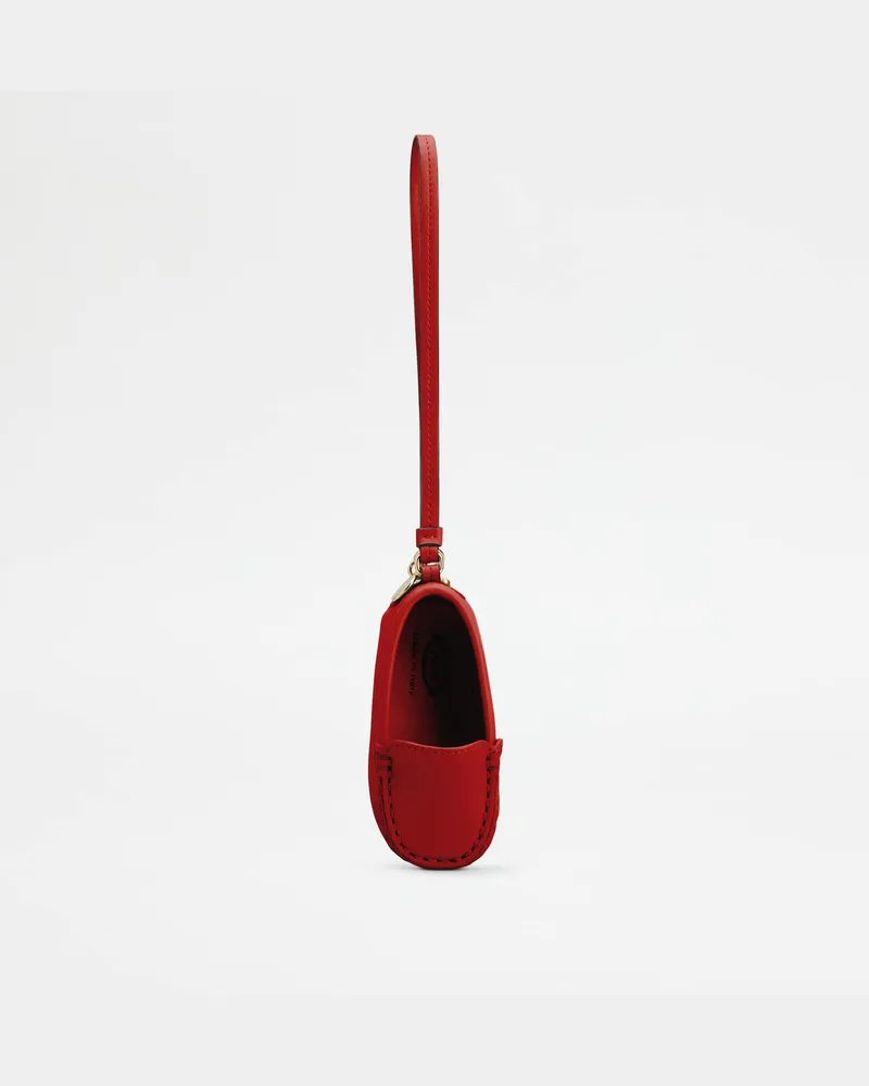 TOD'S Charm Gommino Metal Dots aus Leder, ROT,  - Wallets Rot