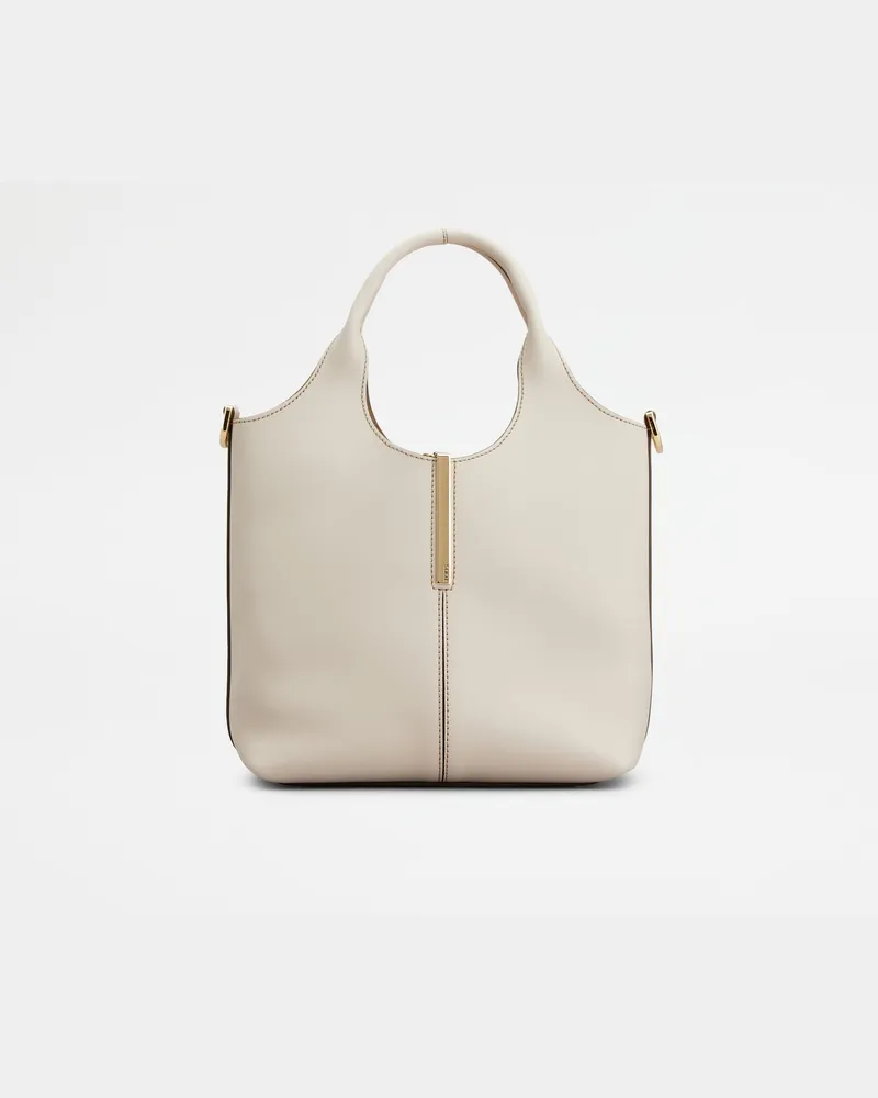 TOD'S Tote-Shopper aus Leder Mini, WEISS,  - Bags Weiss