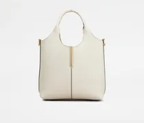 Tote-Shopper aus Leder Mini, WEISS,  - Bags