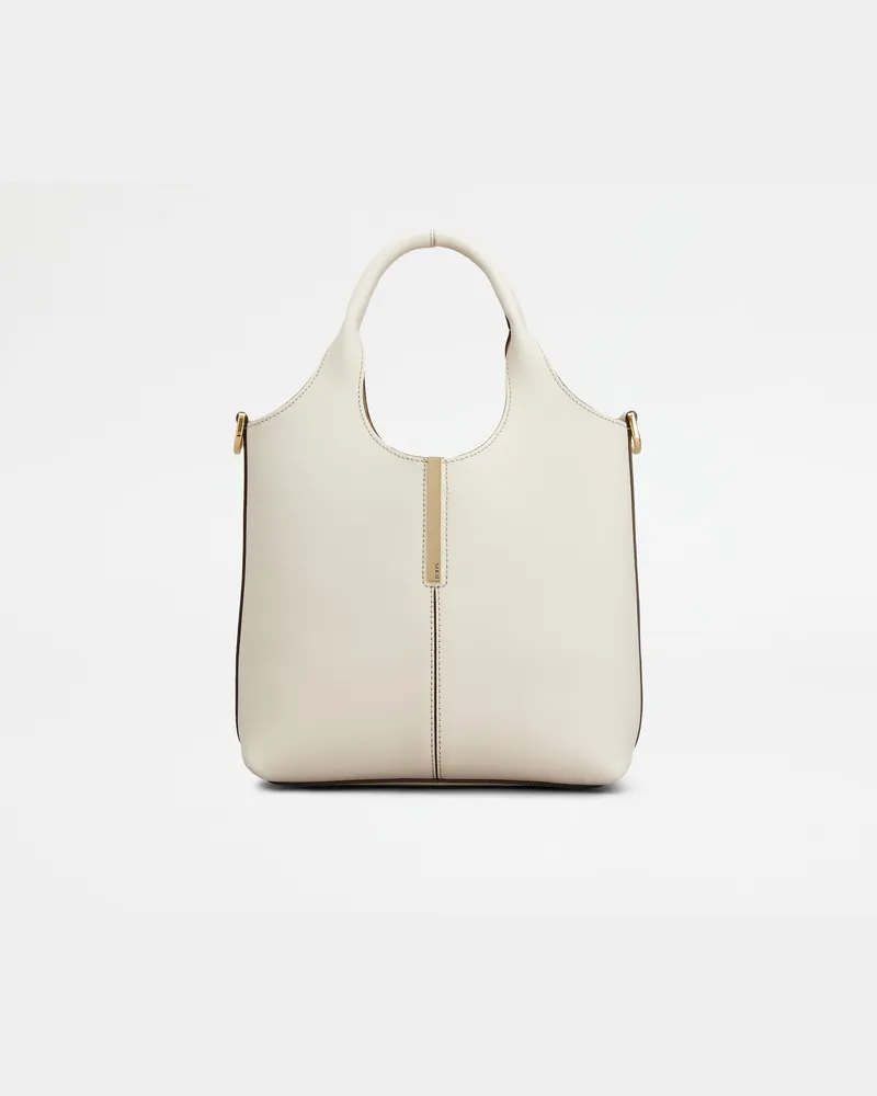 TOD'S Tote-Shopper aus Leder Mini, WEISS,  - Bags Weiss