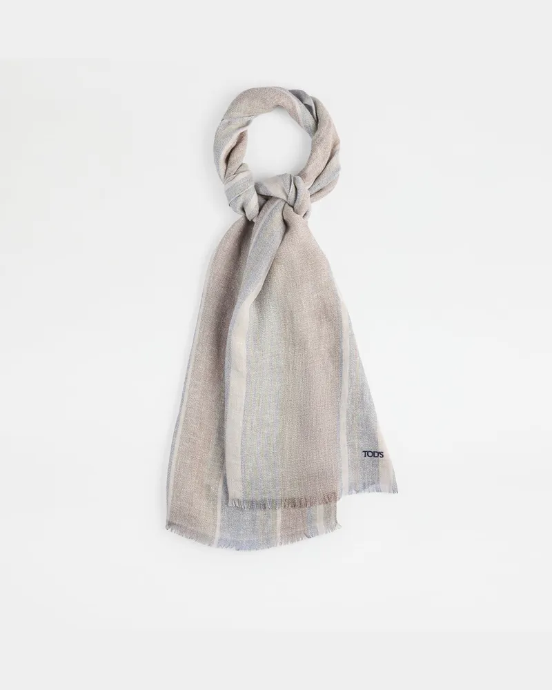 TOD'S Schal aus einer Leinenmischung, ROSA,WEISS,GRAU,  - Bags Rosa