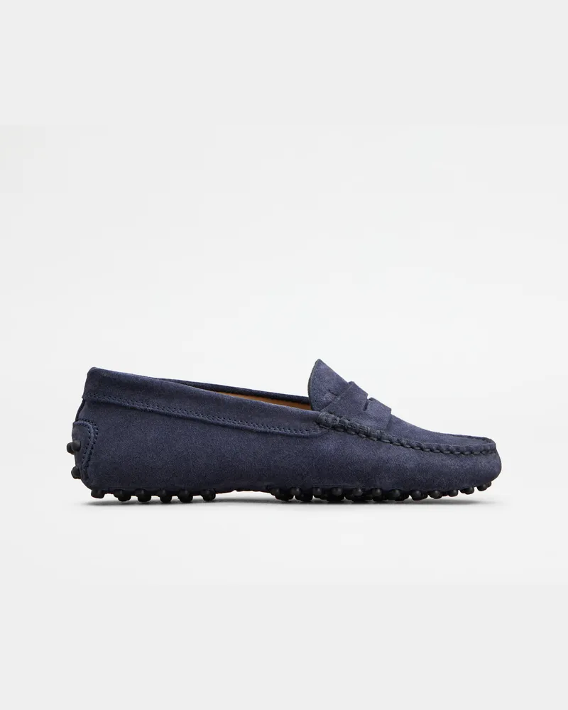 TOD'S Mokassins Gommino Junior aus Veloursleder, BLAU Junior Shoes Blau
