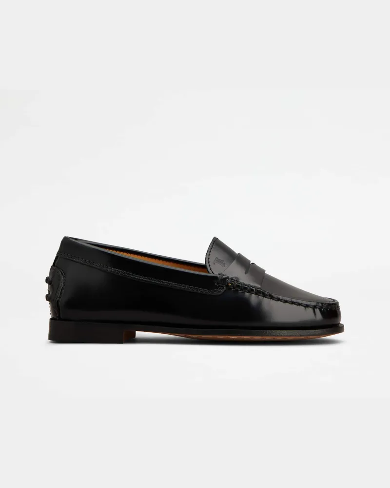 TOD'S Loafers Junior aus Leder, SCHWARZ Junior Shoes Schwarz