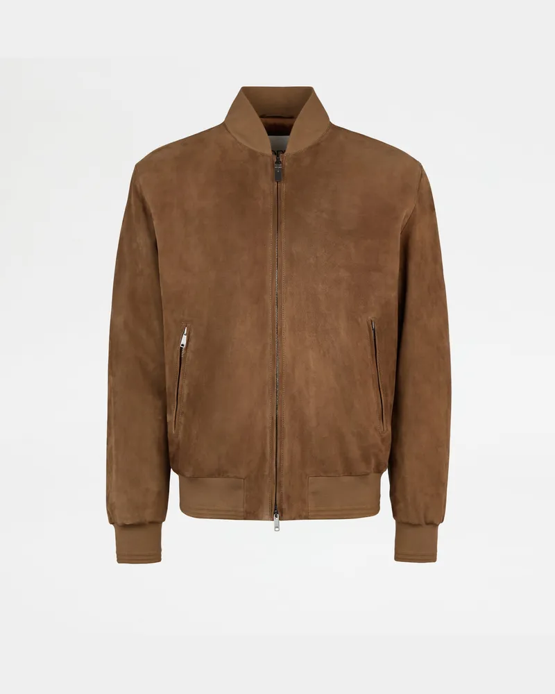 TOD'S Pashmy-Bomberjacke aus Veloursleder, BRAUN Coat / Trench Braun