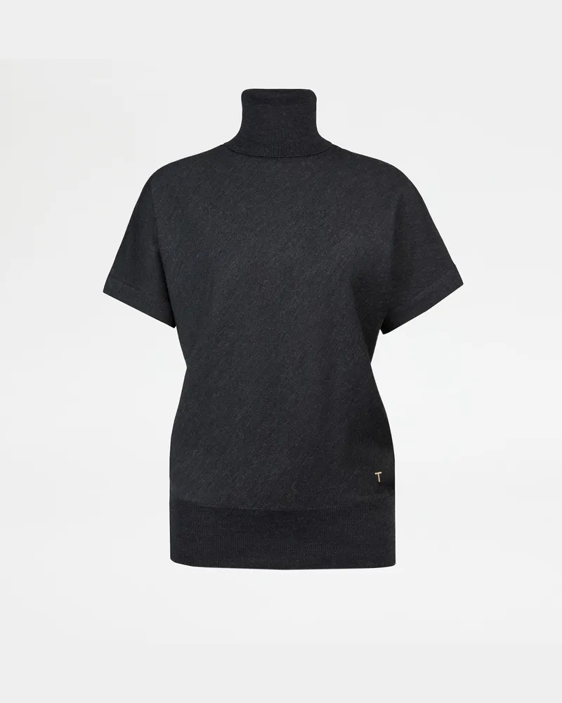 TOD'S Rollkragenpullover aus einer Seidenmischung, GRAU Knitwear Grau