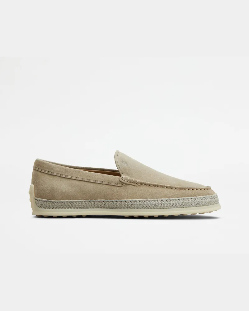 TOD'S Slip-ons aus Veloursleder, GRAU Shoes Grau