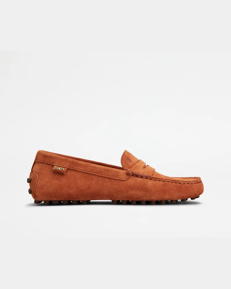 TOD'S Mokassins Gommino aus Veloursleder, ORANGE Shoes Orange