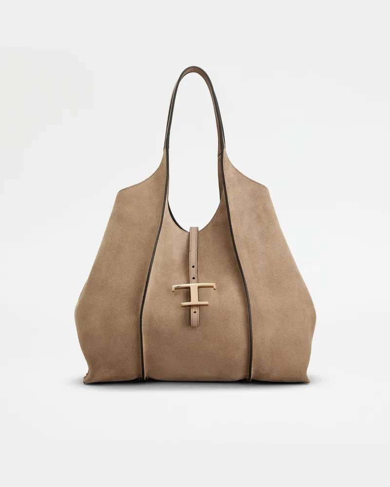 TOD'S Shopper T Timeless aus Veloursleder Medium, BUNT,  - Bags Bunt