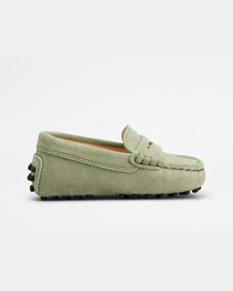 TOD'S Mokassins Gommino Junior aus Veloursleder, GRÜN Junior Shoes Grün