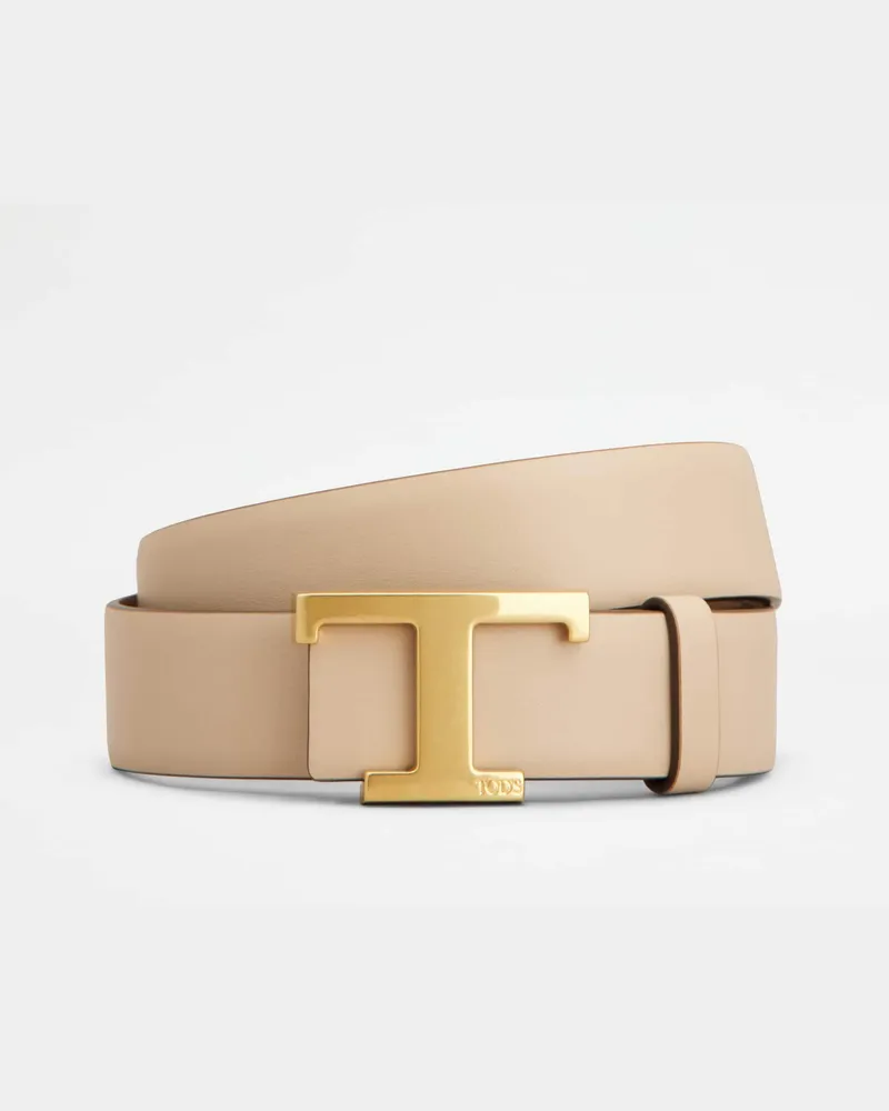 TOD'S Wendbarer Gürtel T Timeless aus Leder, BRAUN,NATUR, 95 - Belts Braun