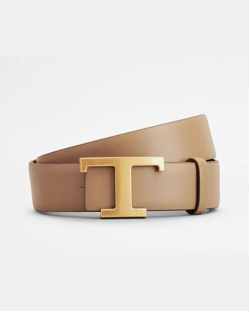 TOD'S Wendbarer Gürtel T Timeless aus Leder, BRAUN,NATUR, 95 - Belts Braun