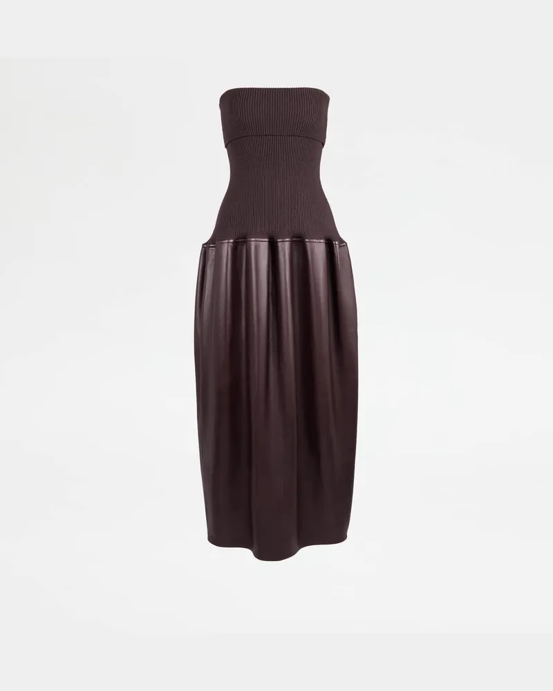 TOD'S Kleid aus Wolle und Leder, BORDEAUX Clothing Bordeaux