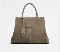 Di Bag Shopper aus Veloursleder Small, GRAU,  - Bags