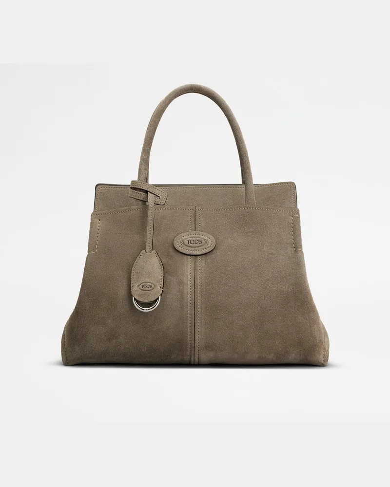 TOD'S Shopper aus Veloursleder Small, GRAU,  - Bags Grau