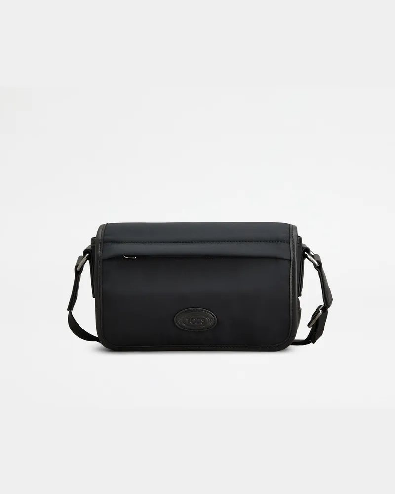 TOD'S Umhängetasche aus Stoff und Leder Micro, SCHWARZ,  - Bags Schwarz