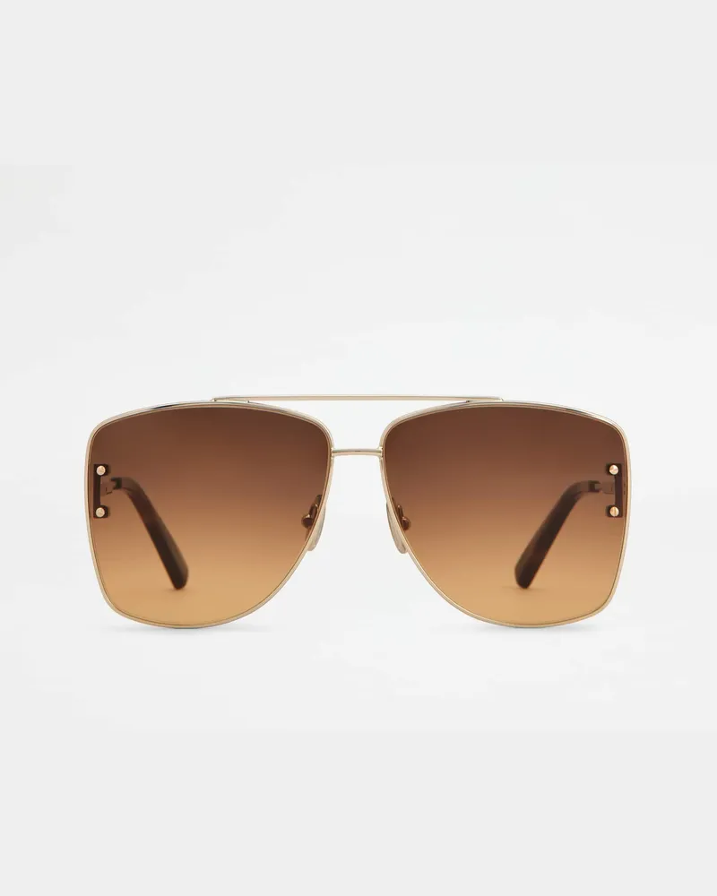 TOD'S Eckige Sonnenbrille, BRAUN,GOLD,  - Sunglasses Braun