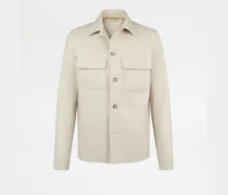 Overshirt aus meliertem Flanell, CREME, XX - Coat / Trench