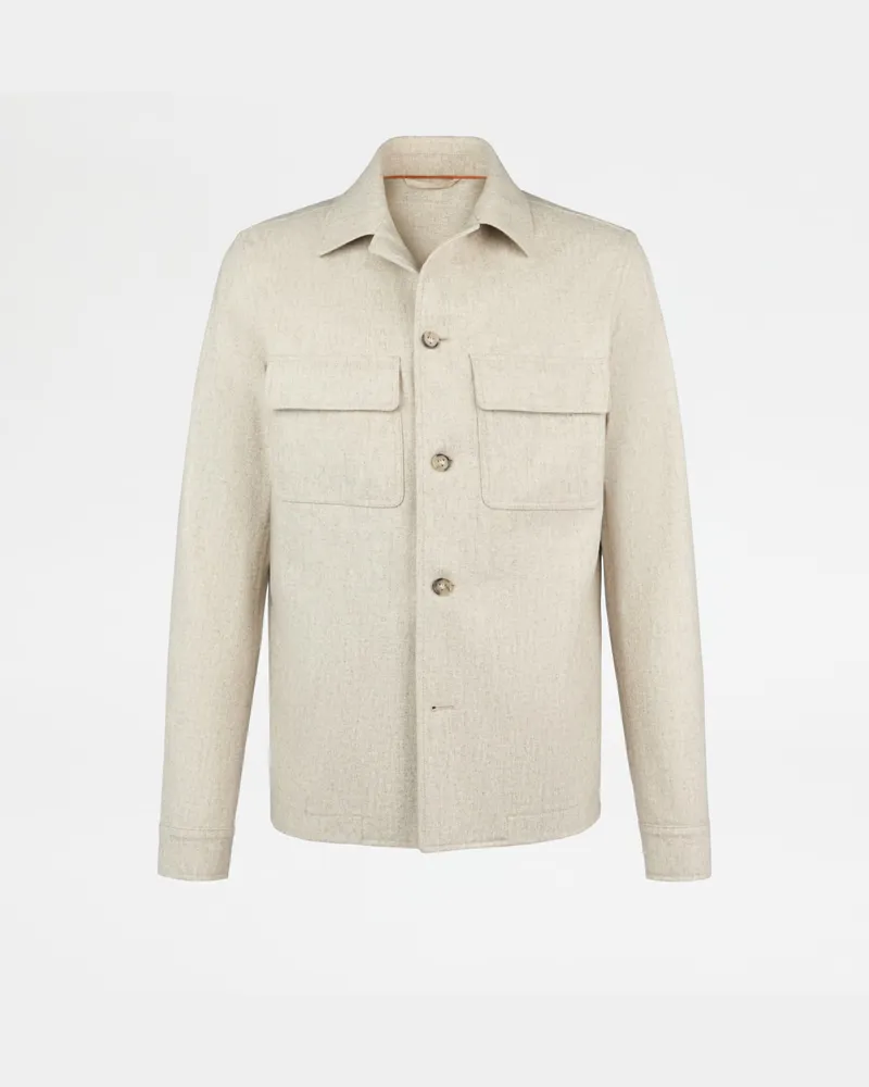 TOD'S Overshirt aus meliertem Flanell, CREME, XX - Coat / Trench Creme