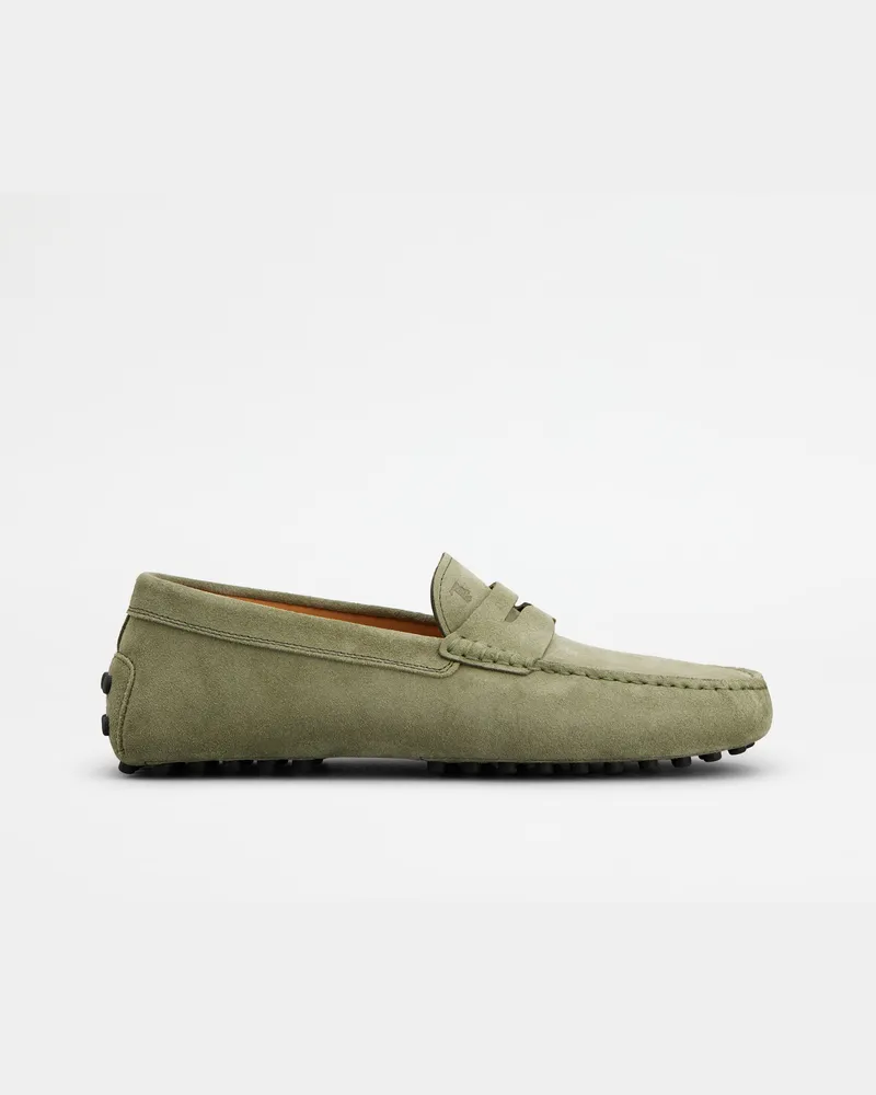 TOD'S Mokassins Gommino aus Veloursleder, GRÜN Shoes Grün