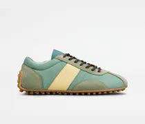 Sneakers Tod's T-Marathon aus Veloursleder und technischem Gewebe, GELB,GRÜN Shoes