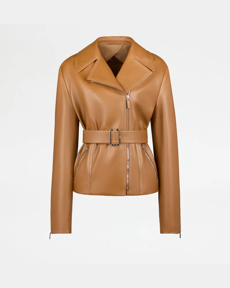 TOD'S Bikerjacke aus Leder, BRAUN Coat / Trench Braun