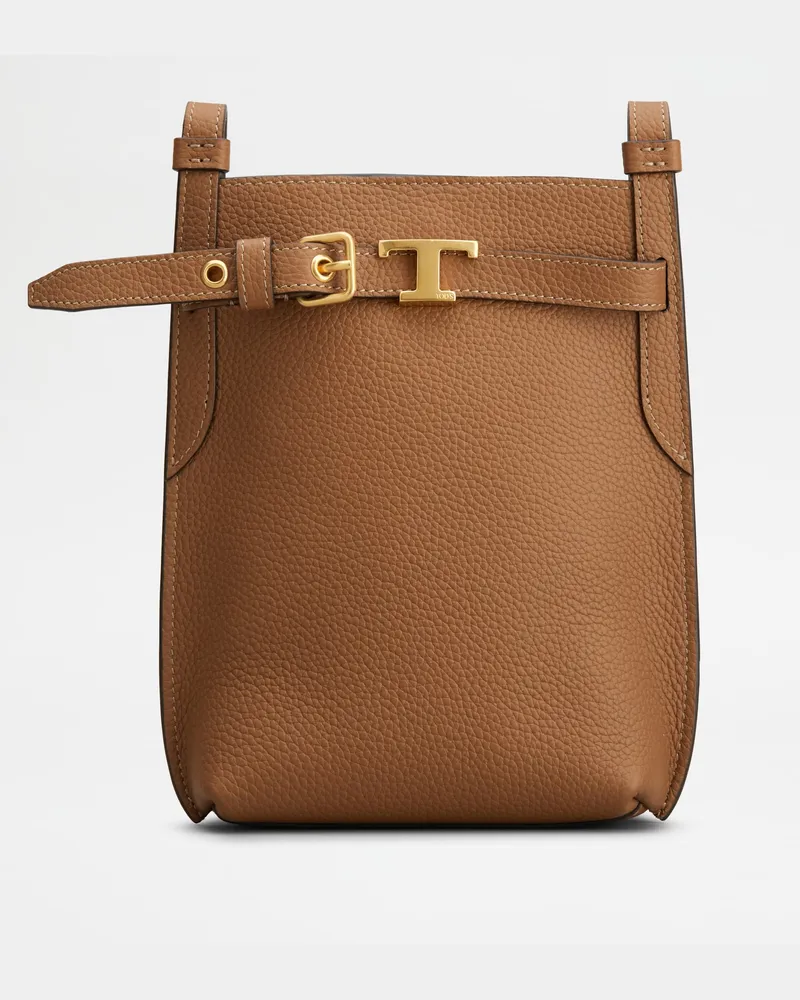 TOD'S Handy-Etui aus Leder Large, BRAUN,  - Wallets Braun