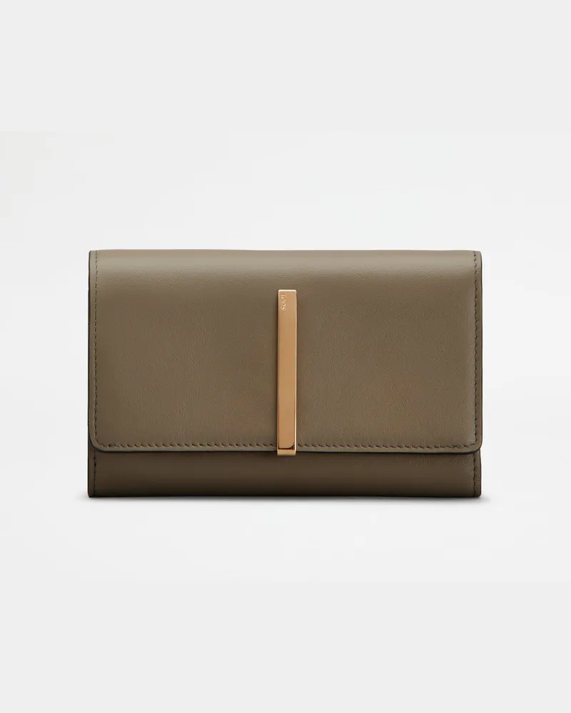 TOD'S Portemonnaie aus Leder, GRAU,  - Wallets Grau