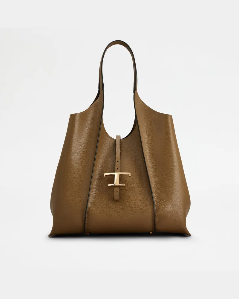 TOD'S Shopper T Timeless aus Leder Medium, BRAUN,  - Bags Braun