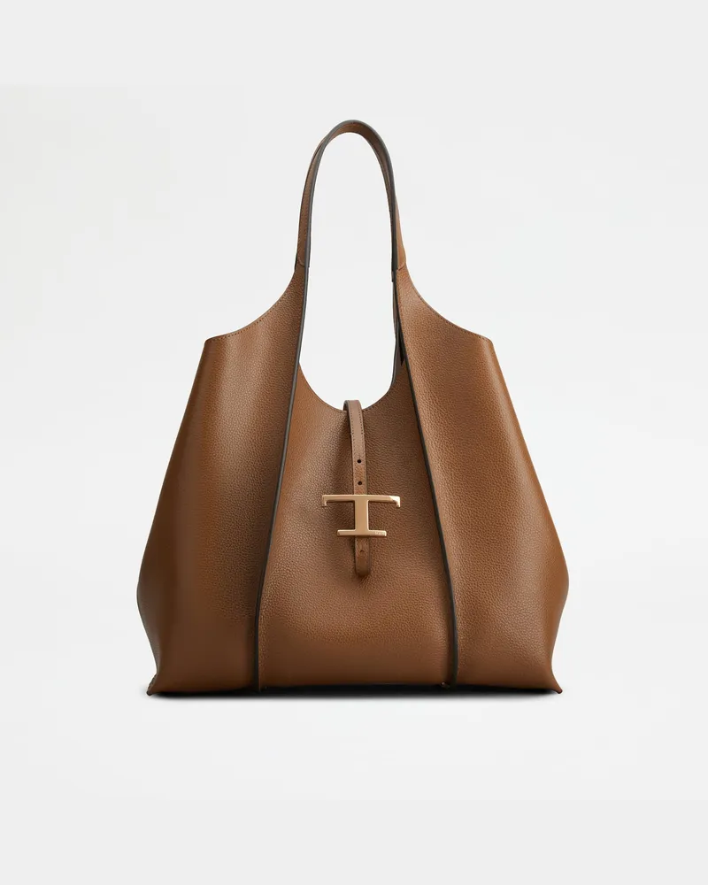 TOD'S Shopper T Timeless aus Leder Medium, BRAUN,  - Bags Braun