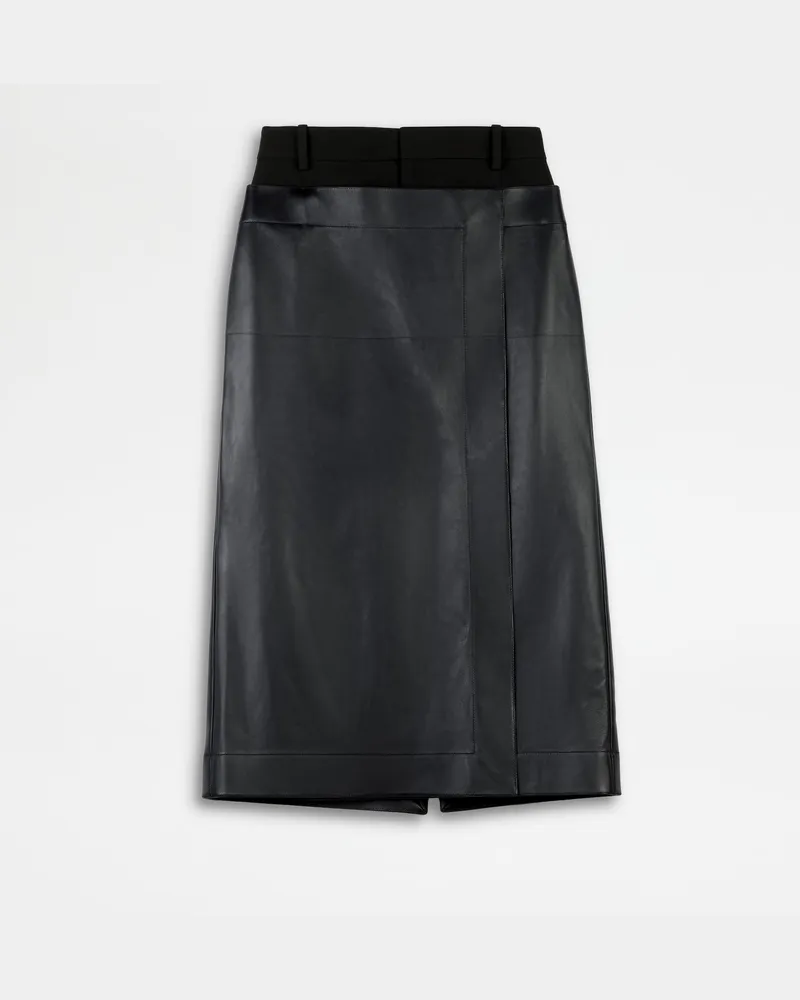 TOD'S Rock aus Leder, SCHWARZ Skirts Schwarz