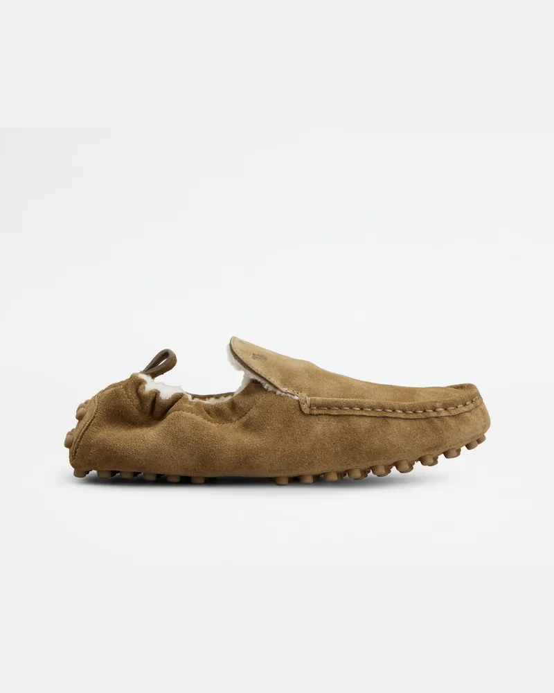 TOD'S Mokassins Gommino Glove aus Veloursleder, BRAUN Shoes Braun