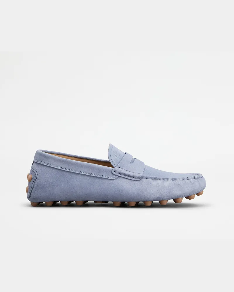 TOD'S Mokassins Gommino Bubble aus Veloursleder, HELLBLAU Shoes Hellblau