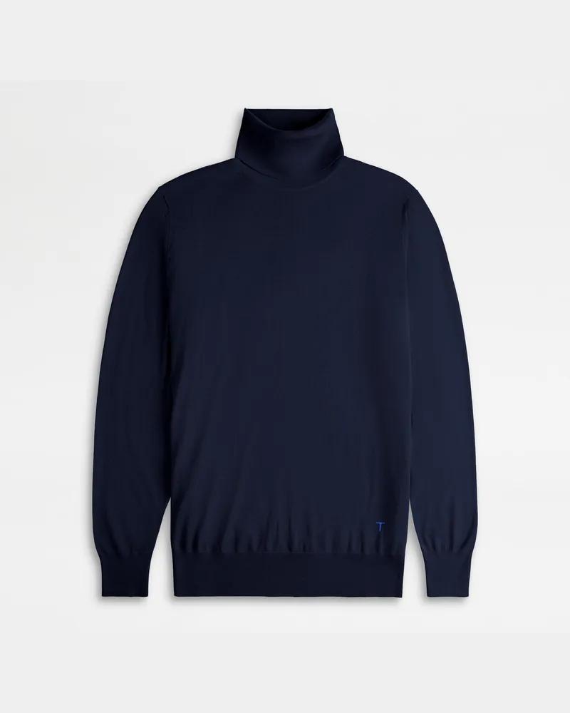 TOD'S Rollkragenpullover aus Wolle T15, BLAU, XX - Knitwear Blau