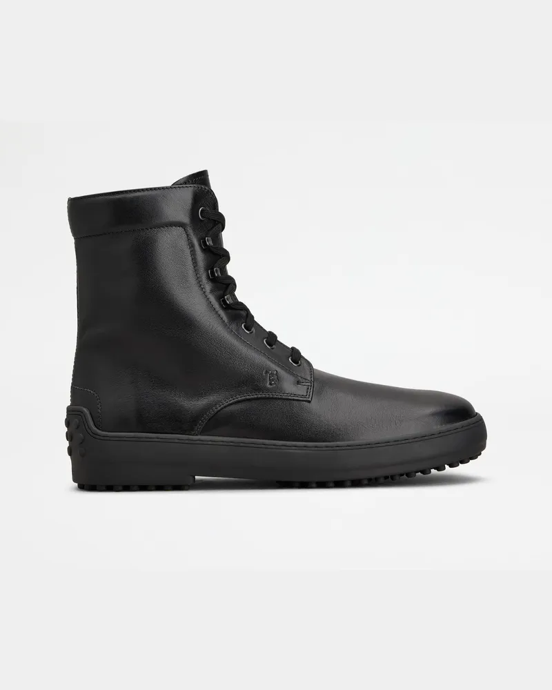 TOD'S Stiefeletten Winter Gommino aus Leder, SCHWARZ Shoes Schwarz