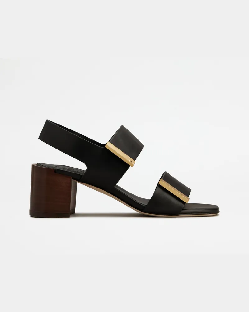 TOD'S Sandalen aus Leder, SCHWARZ Shoes Schwarz
