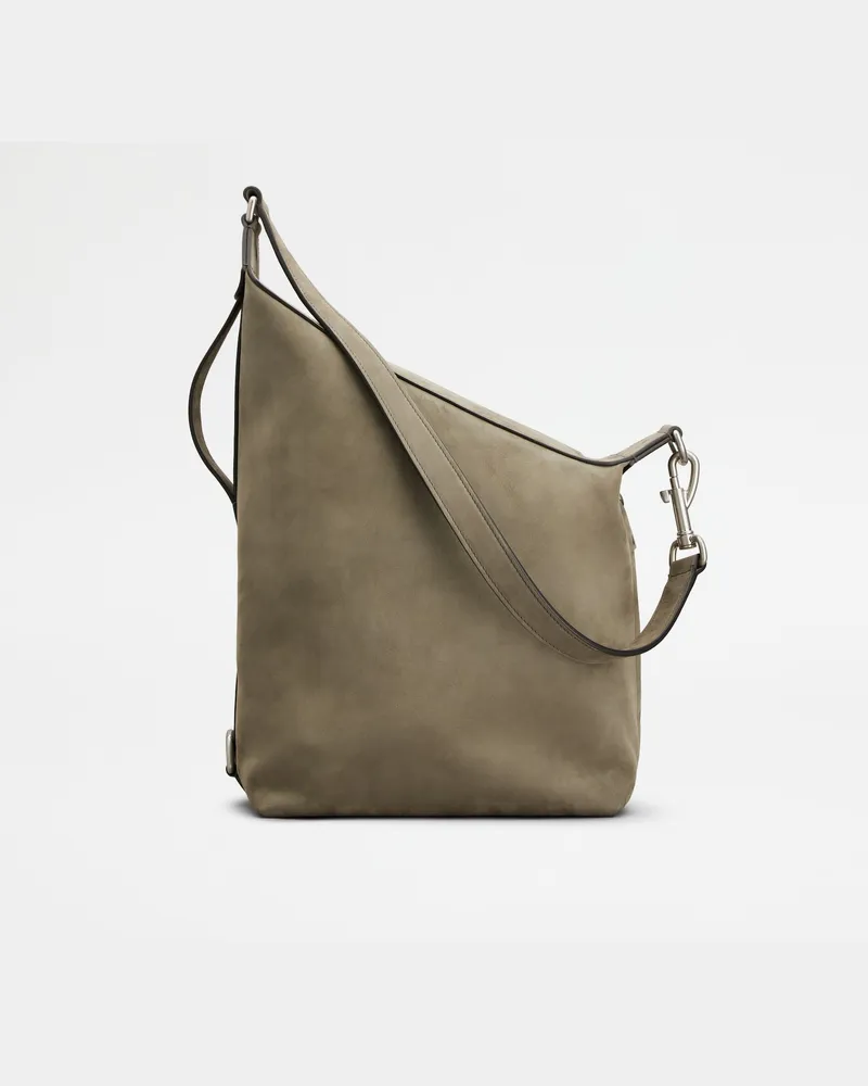 TOD'S Meda Bag aus Nubukleder Small, GRAU,  - Bags Grau