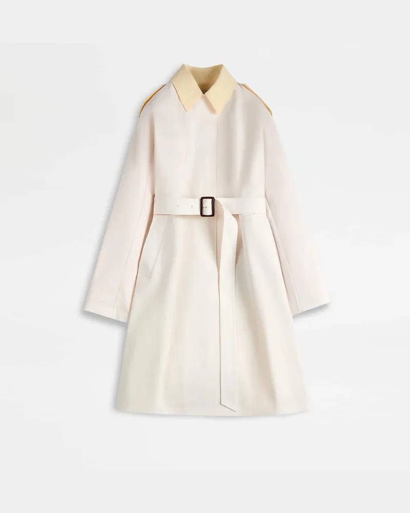 TOD'S 2-in-1-Trenchcoat aus Baumwolle Weiss