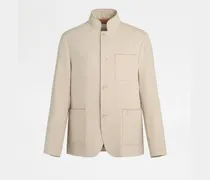 Jacke Castello aus Leinen und Seide, BEIGE, XX - Coat / Trench