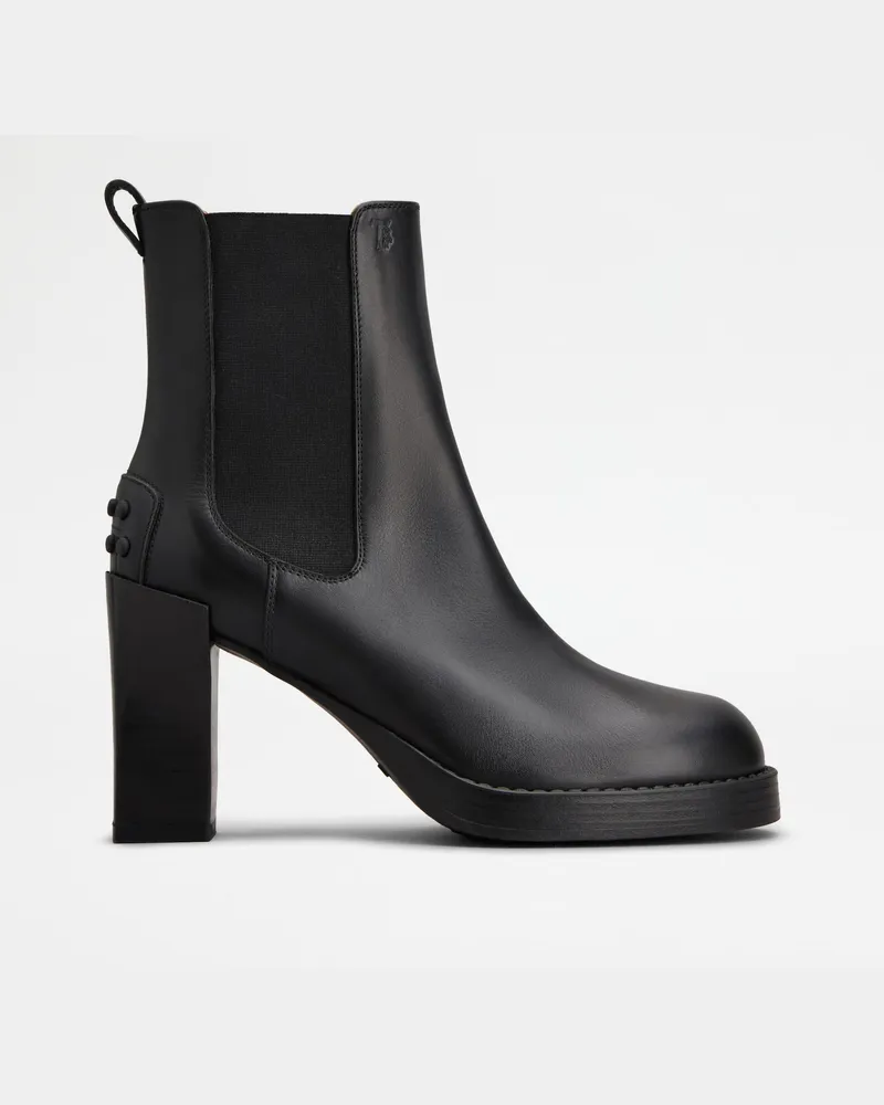 TOD'S Chelsea Boots aus Leder, SCHWARZ Shoes Schwarz