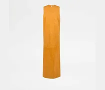 Kleid aus Pashmy-Veloursleder, GELB Clothing