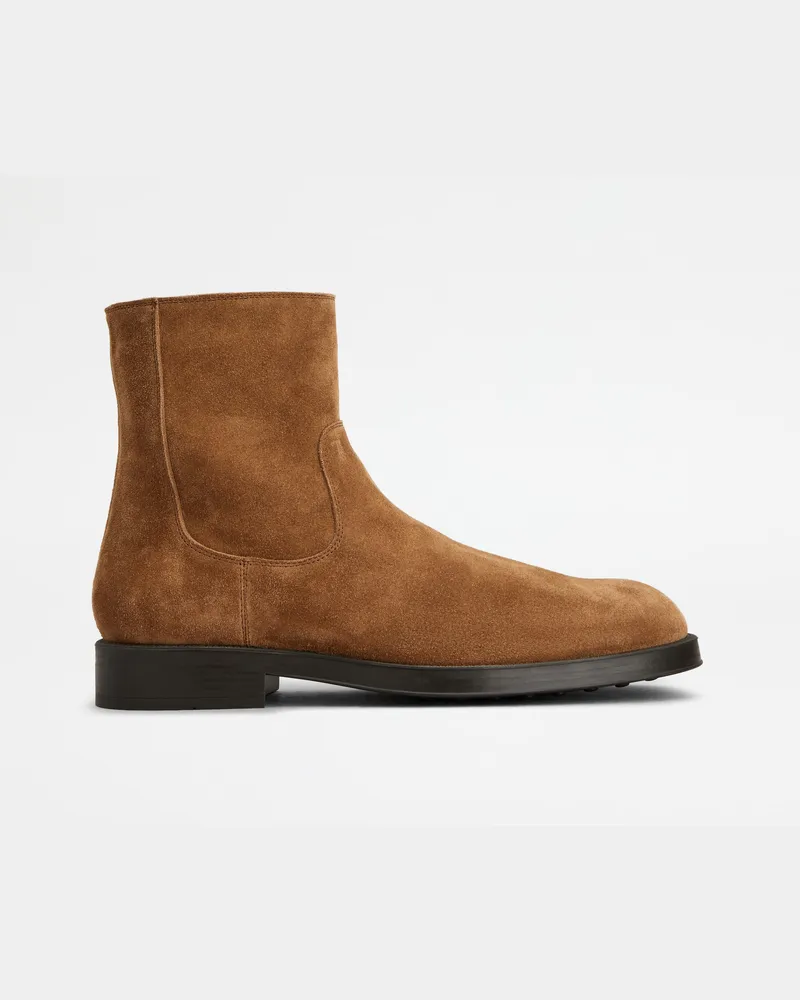 TOD'S Stiefeletten aus Veloursleder, BRAUN Shoes Braun