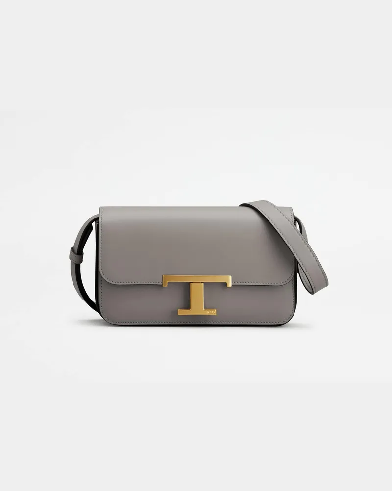 TOD'S Umhängetasche T Timeless aus Leder Micro, GRAU,  - Bags Grau