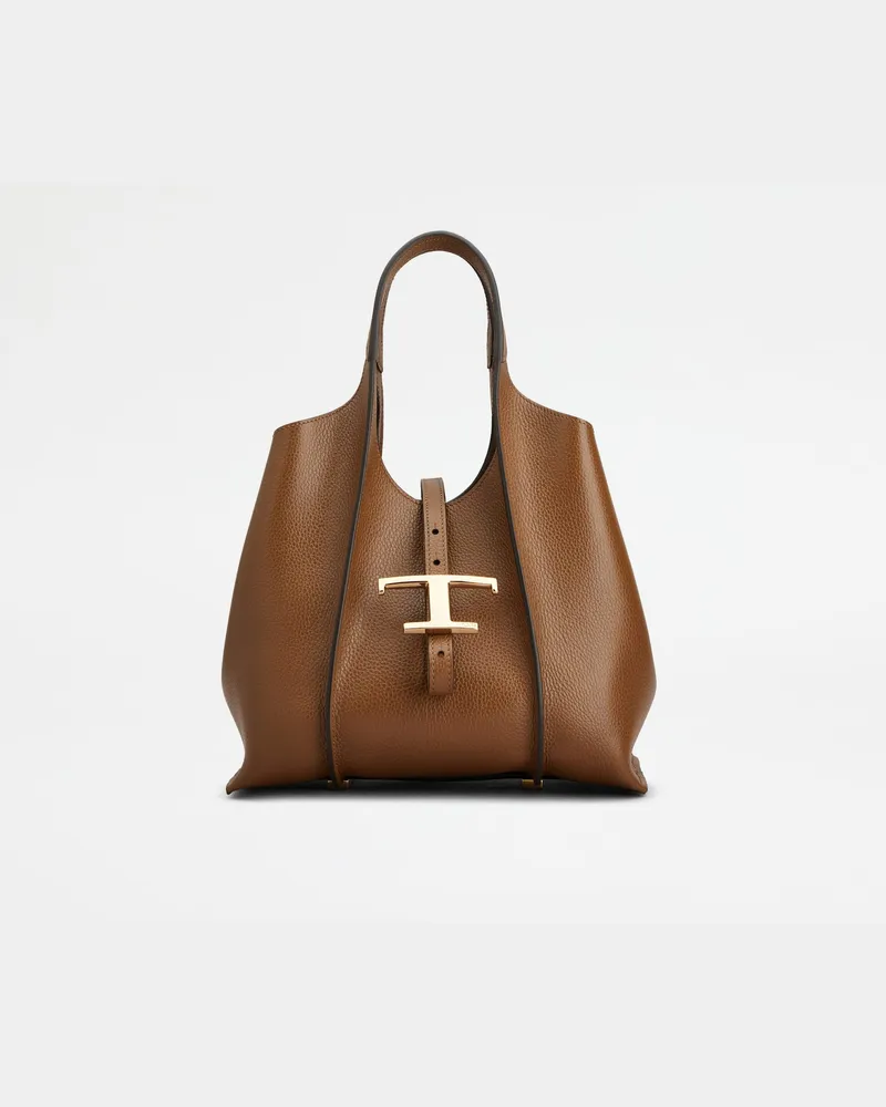 TOD'S Shopper T Timeless aus Leder Mini, BRAUN,  - Bags Braun