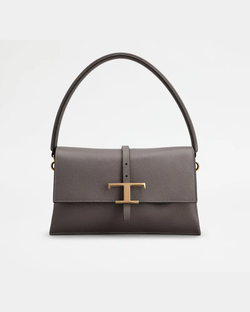 TOD'S Umschlagtasche T Timeless aus Leder Mini, GRAU,  - Bags Grau