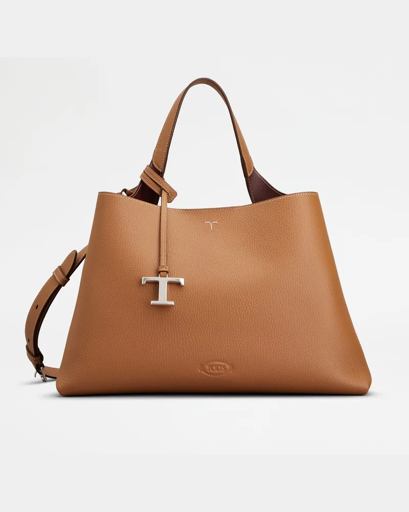 TOD'S Tasche aus Leder Medium, BORDEAUX,BRAUN,  - Bags Bordeaux