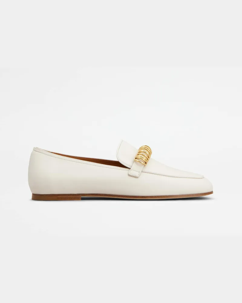 TOD'S Loafers aus Leder, WEISS Shoes Weiss