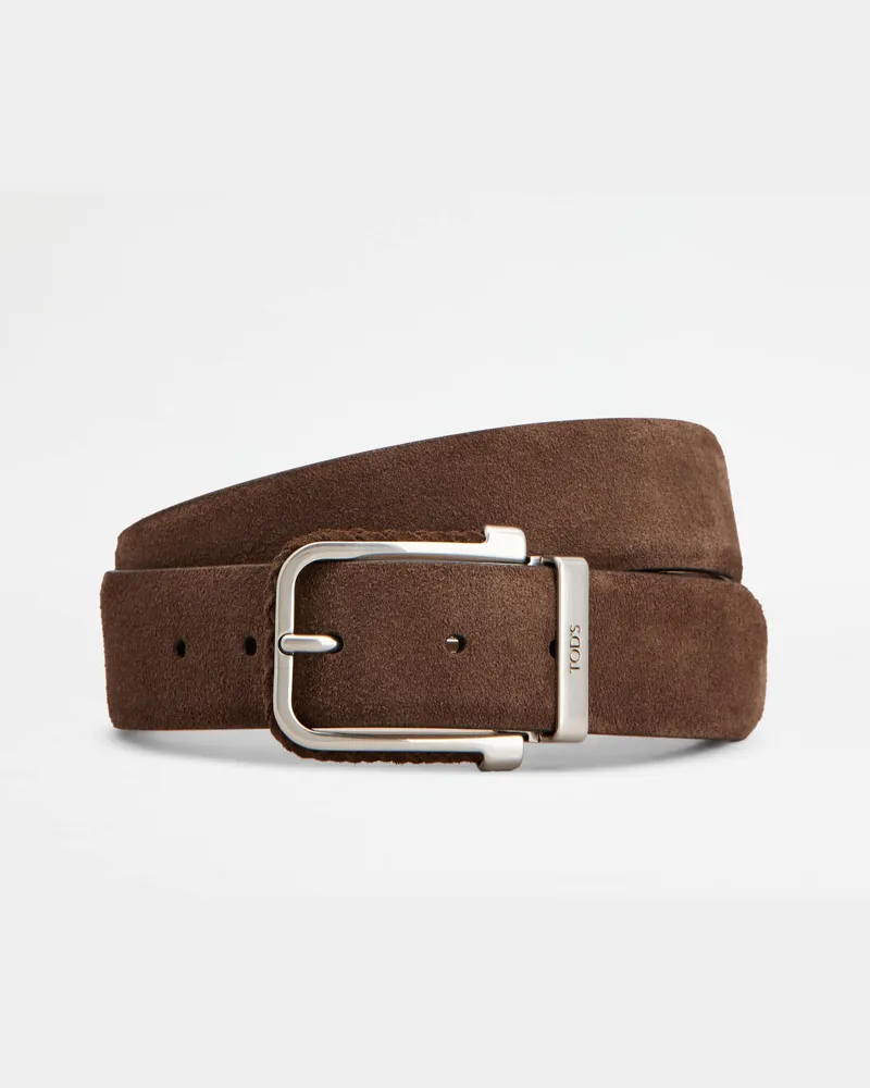 TOD'S Gürtel aus Velourleder, BRAUN, 95 - Belts Braun